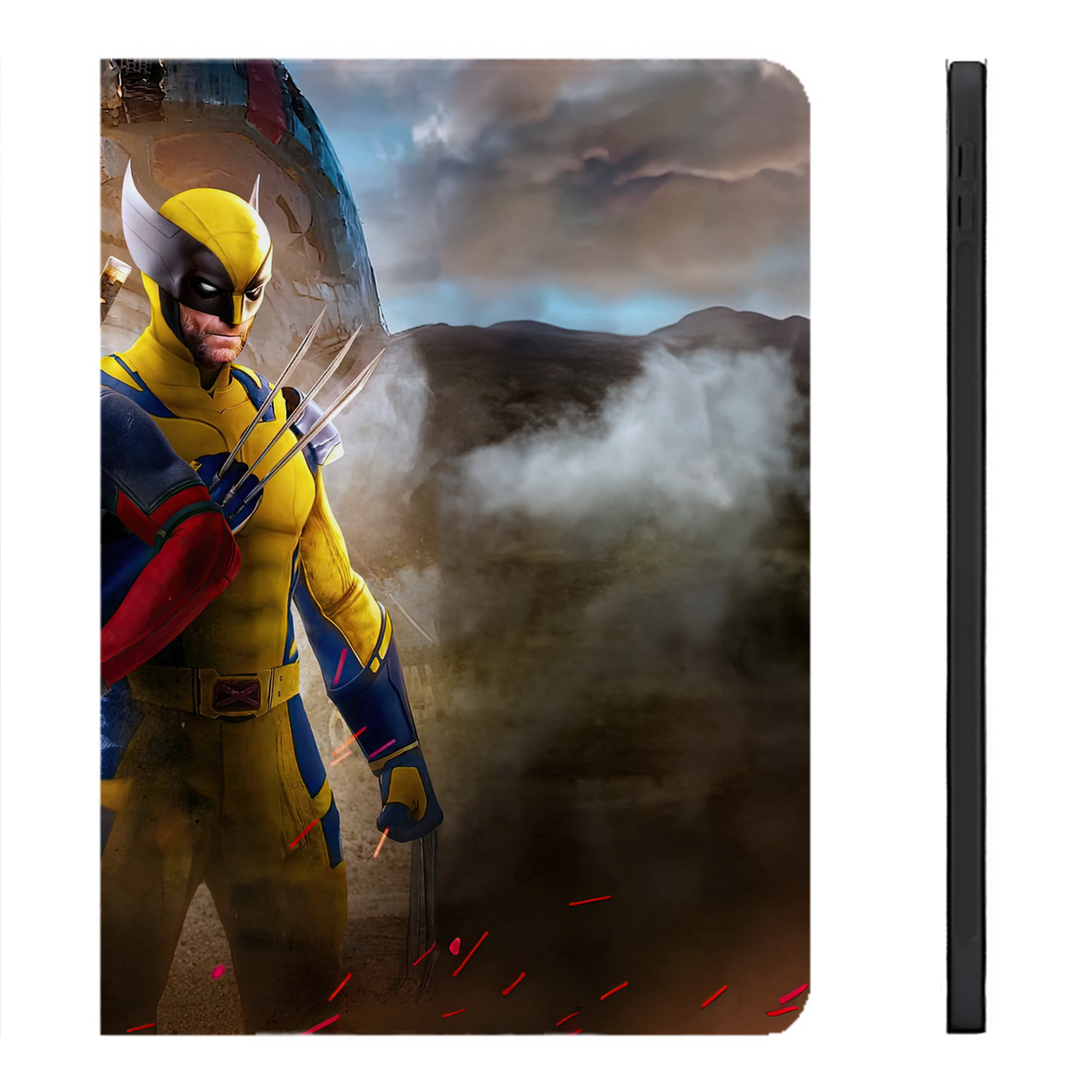 （画像用） Deadpool デッドプール IPadケース ペンホルダー付き ブックスタイルデザイン